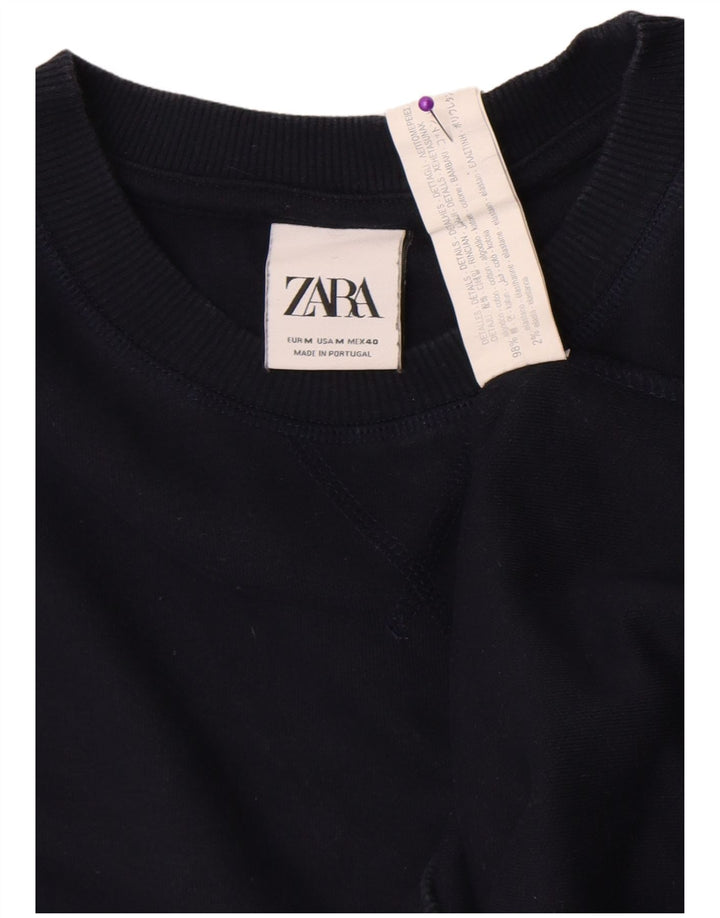 Zara Mens Sweatshirt Jumper Medium Navy Blue Cotton