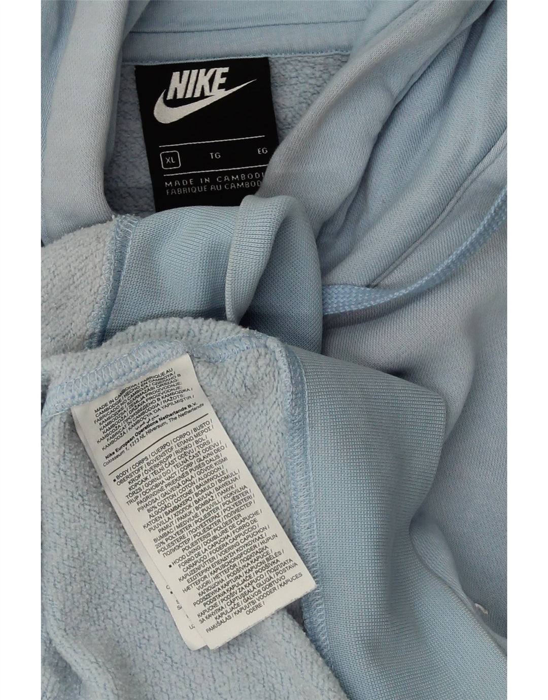 NIKE Mens Hoodie Jumper XL Blue Cotton