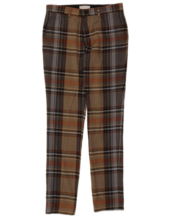 Zara Mens Slim Chino Trousers EU 40 Medium W31 L33 Multicoloured Plaid