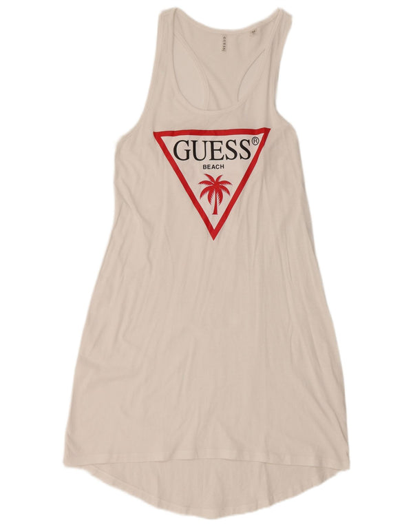 Guess Womens Graphic Sundress UK 12 Medium White