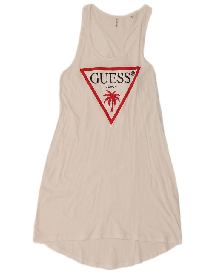 Guess Womens Graphic Sundress UK 12 Medium White