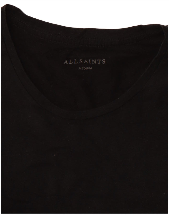 ALL SAINTS Mens T-Shirt Top Medium Black Cotton