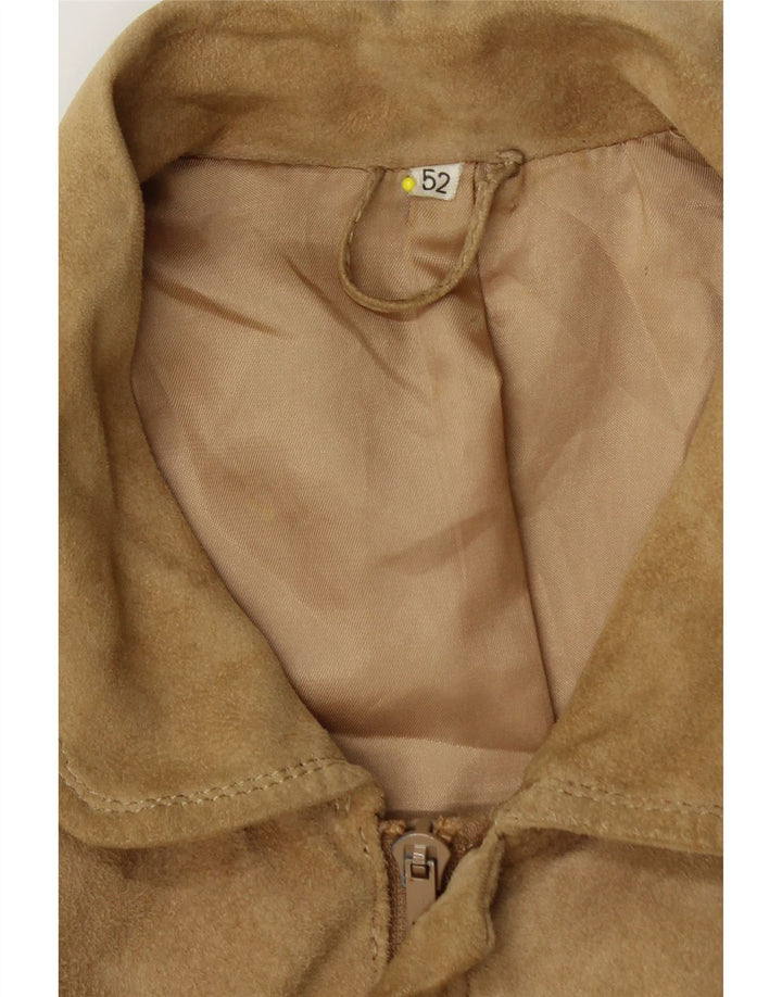 German's Mens Suede Bomber Jacket IT 52 XL Beige