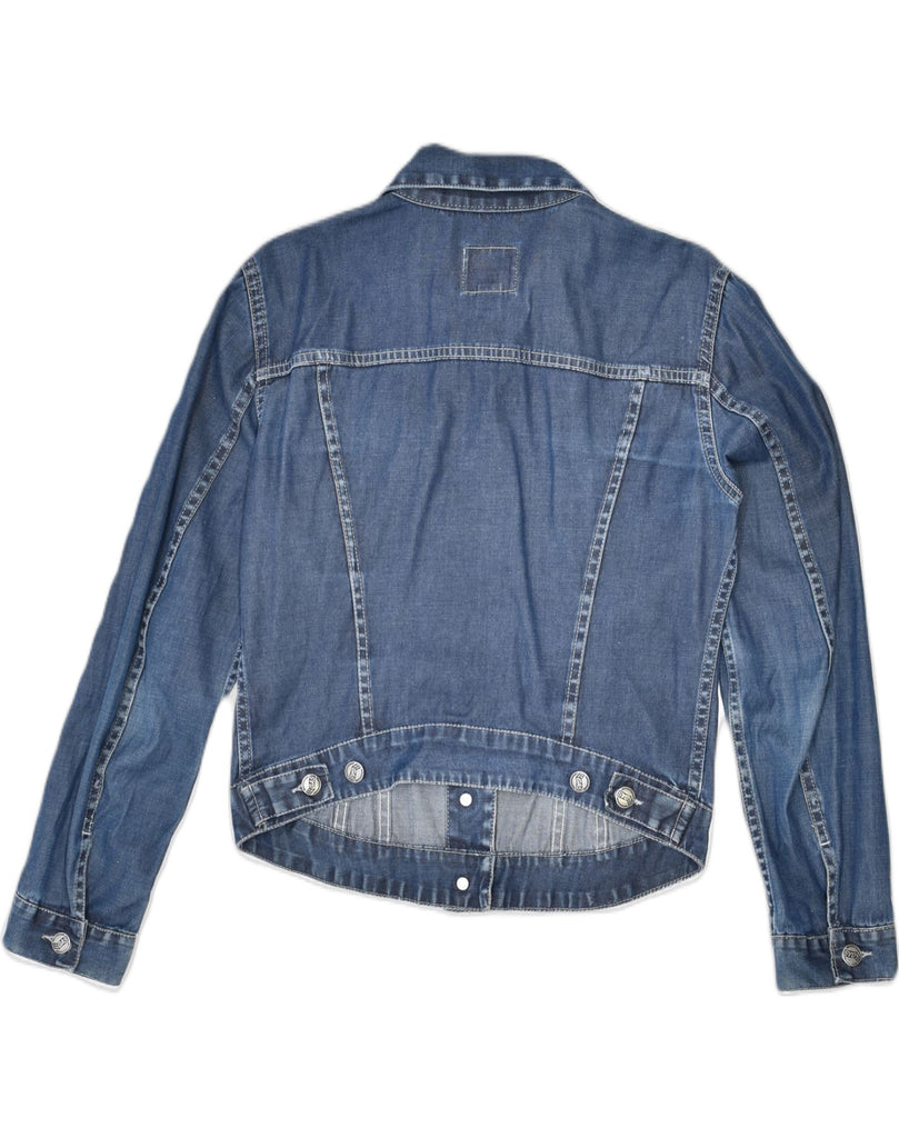 GAS Womens Denim Jacket UK 12 Medium Blue Cotton | Vintage Gas | Thrift | Second-Hand Gas | Used Clothing | Messina Hembry 