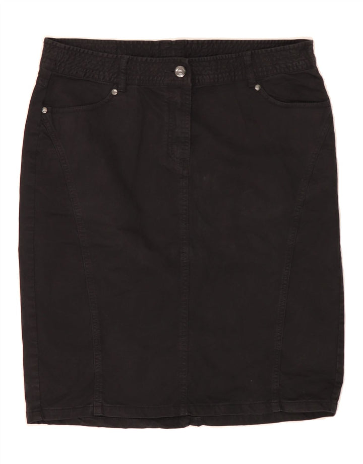 SERGIO TACCHINI Womens Pencil Skirt IT 46 Large W34  Black Cotton Vintage Sergio Tacchini and Second-Hand Sergio Tacchini from Messina Hembry 