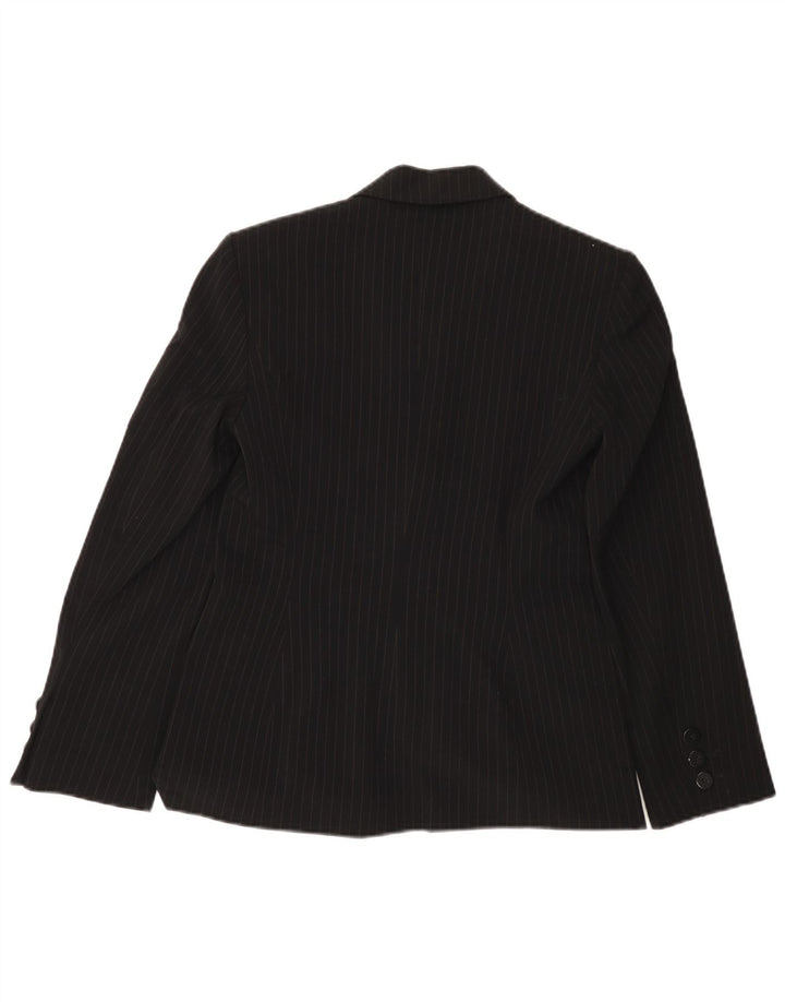 Marks & Spencer Womens 2 Button Blazer Jacket UK 8 Small Black Pinstripe