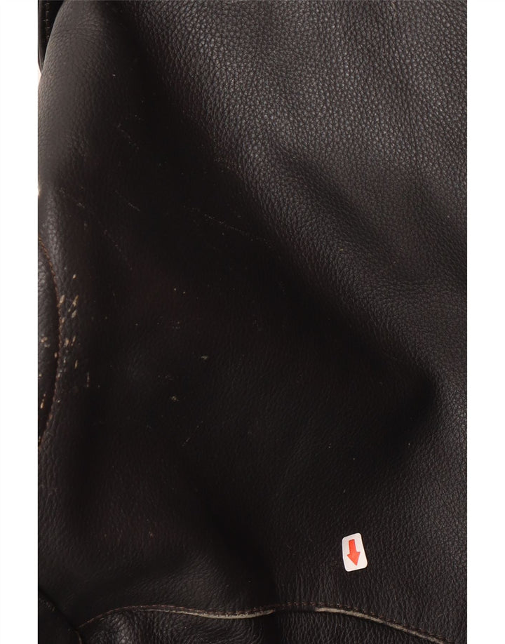Highway 1 Mens Leather Biker Jacket Size 60 4XL Black Leather