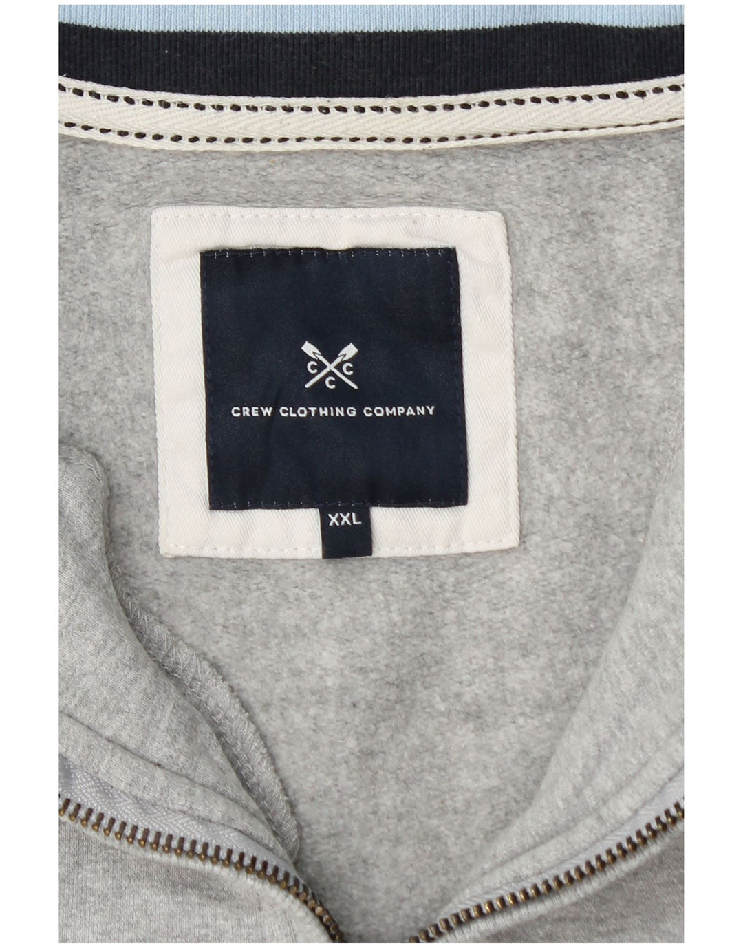 CREW CLOTHING Womens Zip Neck Sweatshirt Jumper UK 20 2XL Grey Cotton