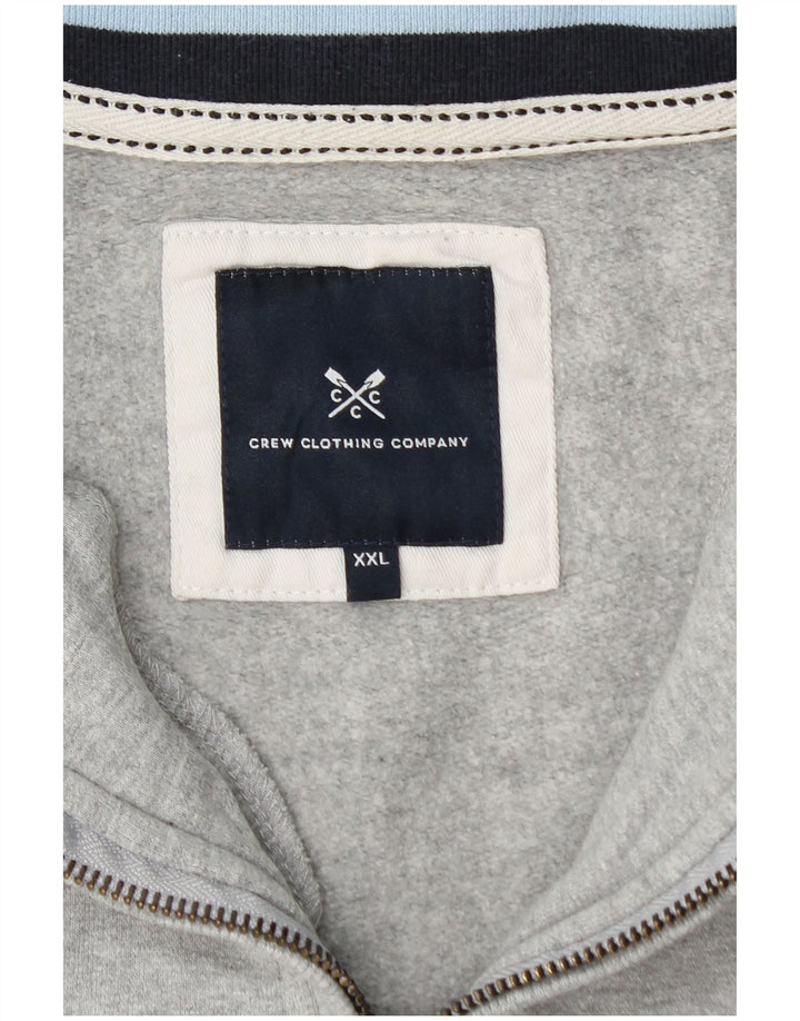 CREW CLOTHING Womens Zip Neck Sweatshirt Jumper UK 20 2XL Grey Cotton