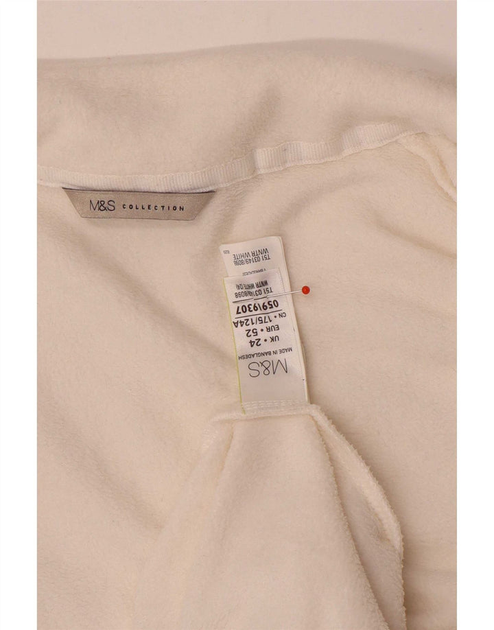 Marks & Spencer Womens Fleece Jacket UK 24 4XL White Polyester