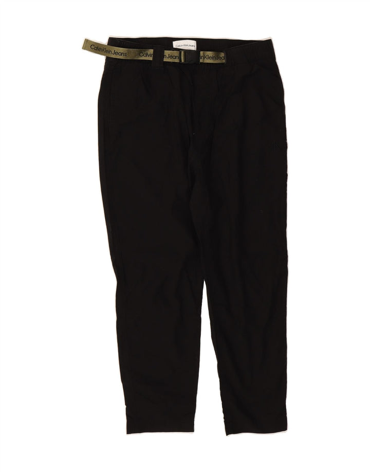 CALVIN KLEIN Womens Slim Cropped Trousers Medium W30 L25 Black Cotton Vintage Calvin Klein and Second-Hand Calvin Klein from Messina Hembry 