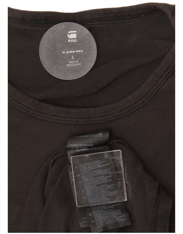 G-STAR Mens T-Shirt Top Large Black Cotton