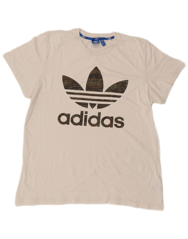 Adidas Mens Graphic T-Shirt Top XL White Cotton