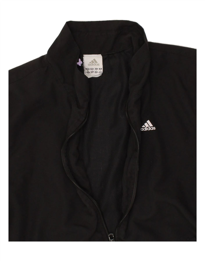 ADIDAS Womens Tracksuit Top Jacket UK 10 Small  Black Polyester | Vintage Adidas | Thrift | Second-Hand Adidas | Used Clothing | Messina Hembry 