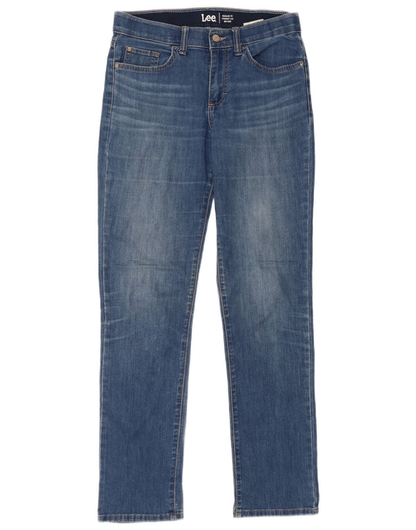 Lee Womens Mid Rise Regular Fit Straight Jeans W29 L33 Blue Cotton