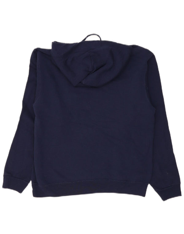 NFL Mens New England Patriots Graphic Hoodie Jumper Medium Navy Blue Cotton