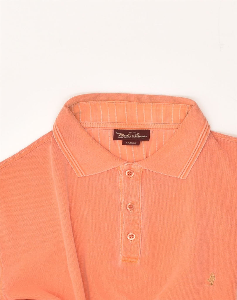 MARLBORO CLASSICS Mens Polo Shirt Large Orange Cotton | Vintage Marlboro Classics | Thrift | Second-Hand Marlboro Classics | Used Clothing | Messina Hembry 