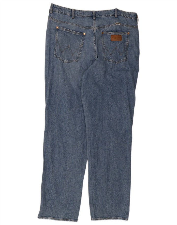 Wrangler Mens Mom Straight Jeans W36 L32 Blue Cotton