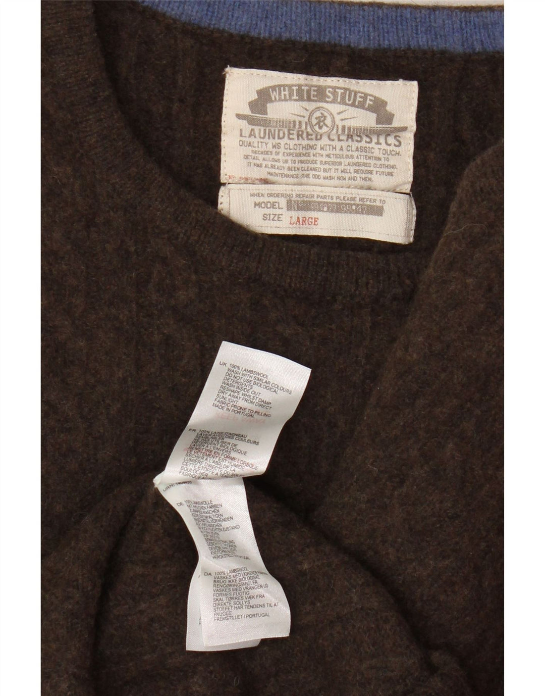 White Stuff Womens Crew Neck Jumper Sweater UK 16 Large Brown Lambswool