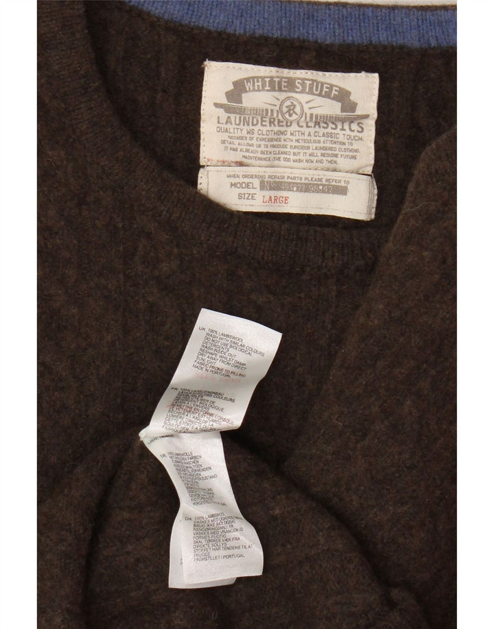 White Stuff Womens Crew Neck Jumper Sweater UK 16 Large Brown Lambswool