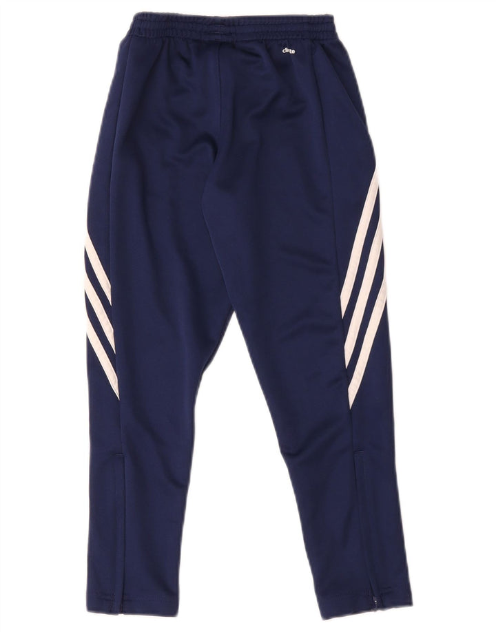 Adidas Boys Climalite Tracksuit Trousers 7-8 Years Small Navy Blue
