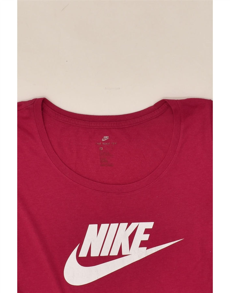 NIKE Womens The Nike Tee Graphic T-Shirt Top UK 14 Medium Burgundy | Vintage Nike | Thrift | Second-Hand Nike | Used Clothing | Messina Hembry 