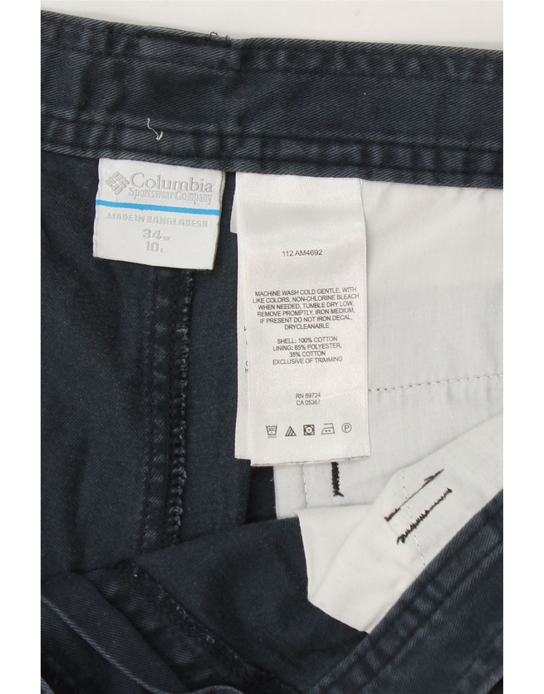Columbia Mens Cargo Shorts W34 Large  Navy Blue Cotton