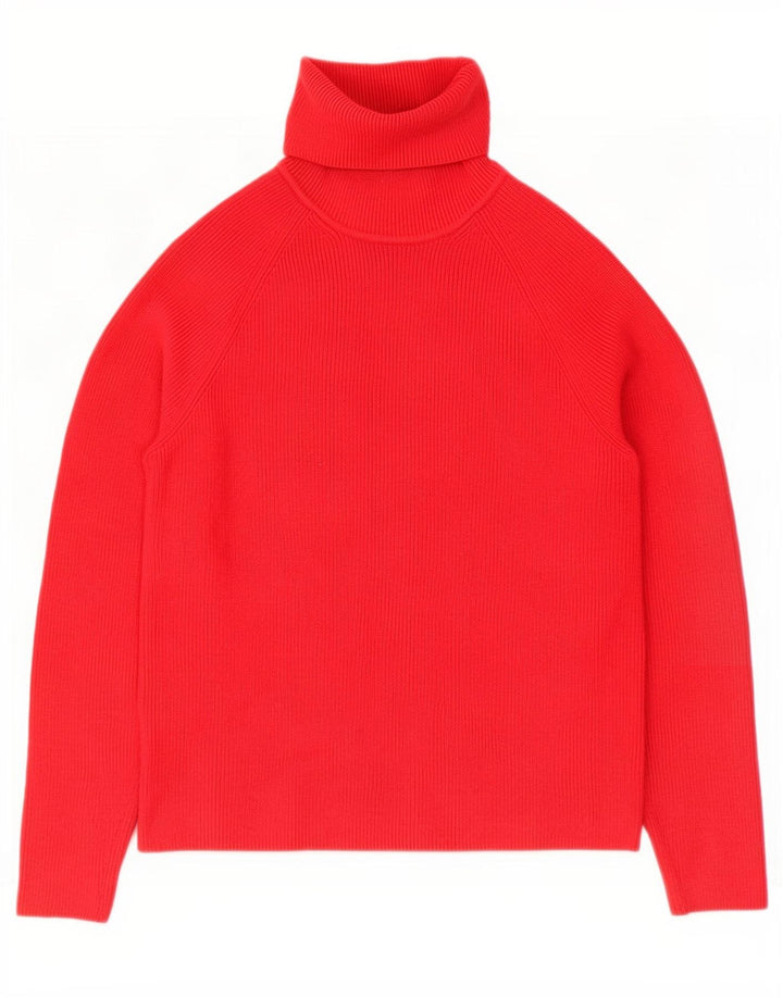 Marks & Spencer Womens Roll Neck Jumper Sweater UK 10 Small Red Viscose