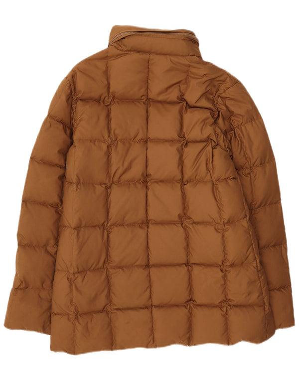 Alberto Aspesi Womens Hooded Padded Jacket UK 14 Medium Brown Polyester