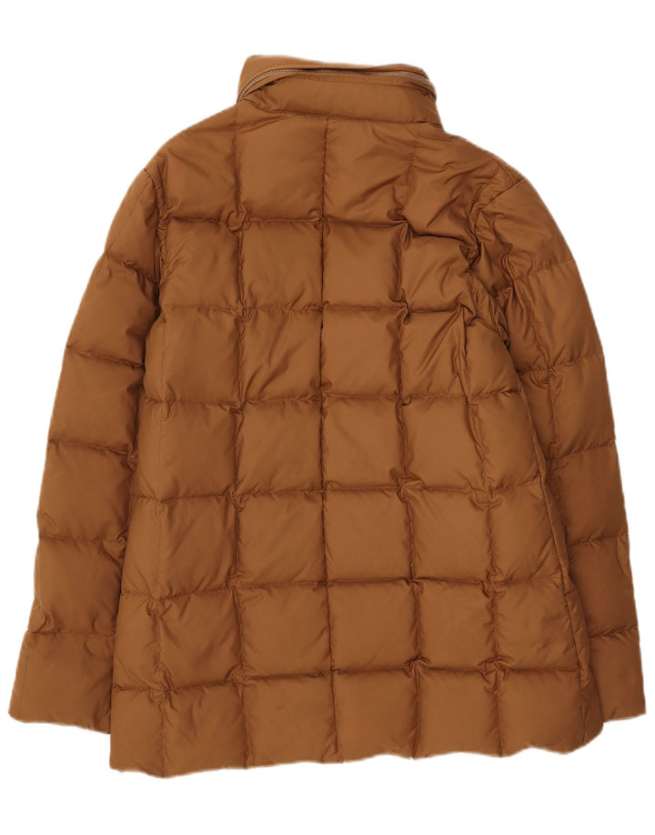 Alberto Aspesi Womens Hooded Padded Jacket UK 14 Medium Brown Polyester
