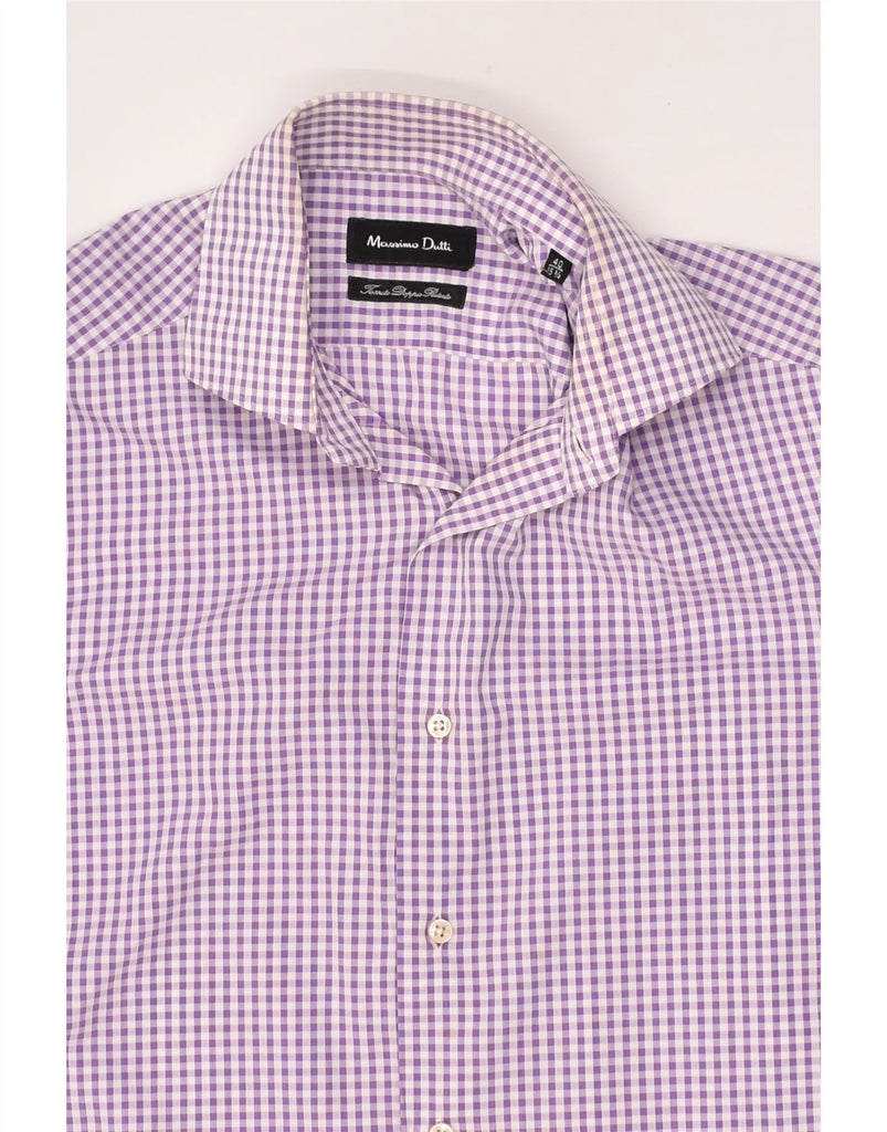 MASSIMO DUTTI Mens Shirt Size 40 15 1/2 Medium Purple Gingham | Vintage Massimo Dutti | Thrift | Second-Hand Massimo Dutti | Used Clothing | Messina Hembry 