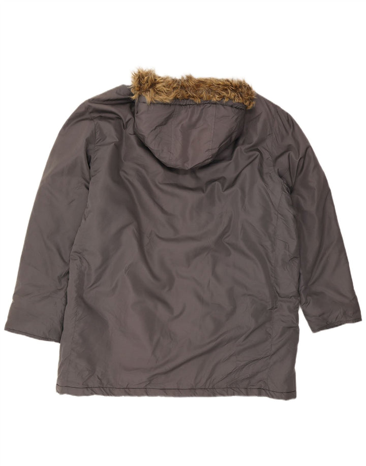 French Connection Mens Hooded Padded Coat UK 42 XL Grey Polyester