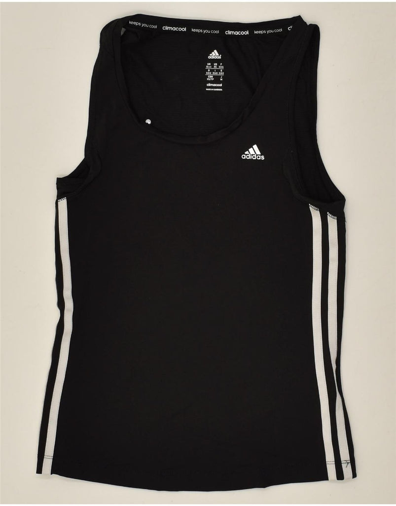 ADIDAS Womens Vest Top UK 4/6 XS Black Polyamide | Vintage Adidas | Thrift | Second-Hand Adidas | Used Clothing | Messina Hembry 