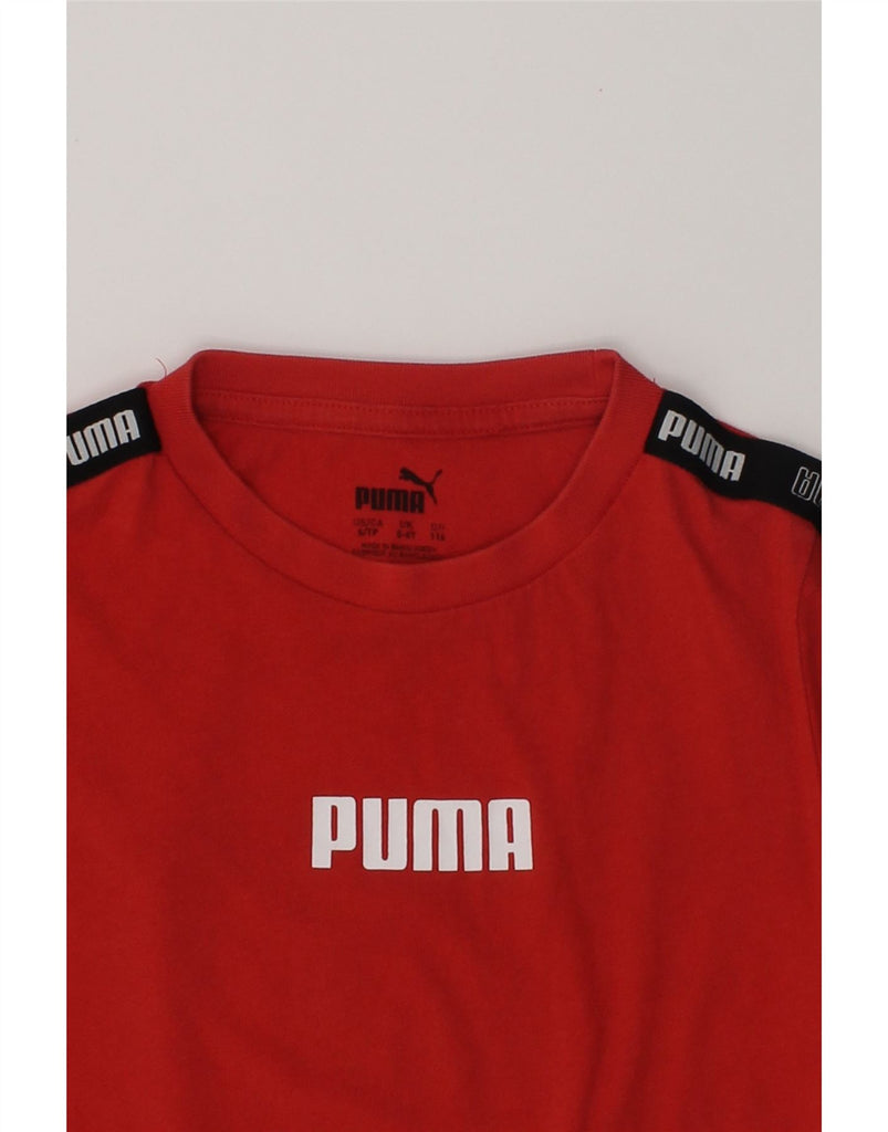 PUMA Boys T-Shirt Top 5-6 Years Red Cotton | Vintage Puma | Thrift | Second-Hand Puma | Used Clothing | Messina Hembry 