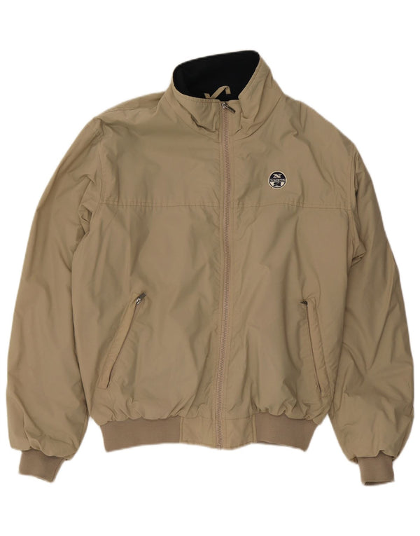 North Sails Mens Bomber Jacket UK 40 Large Beige Polyamide