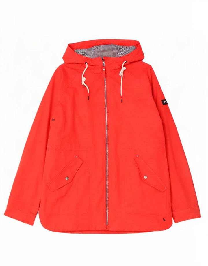 Joules Womens Hooded Oversized Rain Jacket UK 18 XL Red Cotton