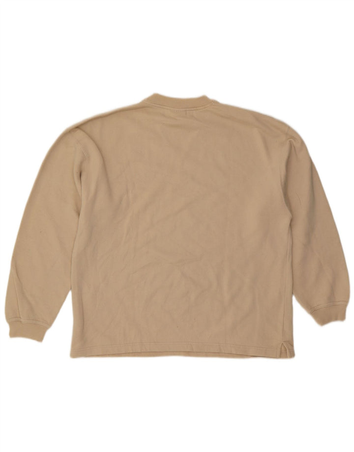 REEBOK Mens Loose Fit Sweatshirt Jumper XS Beige Cotton