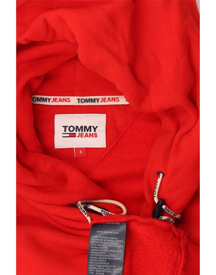 Tommy Hilfiger Mens Hoodie Jumper Small Red Cotton