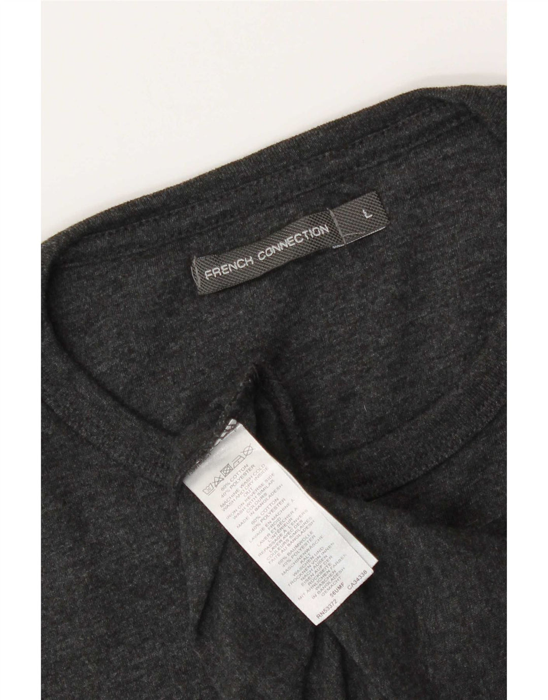 French Connection Mens T-Shirt Top Large Grey Cotton