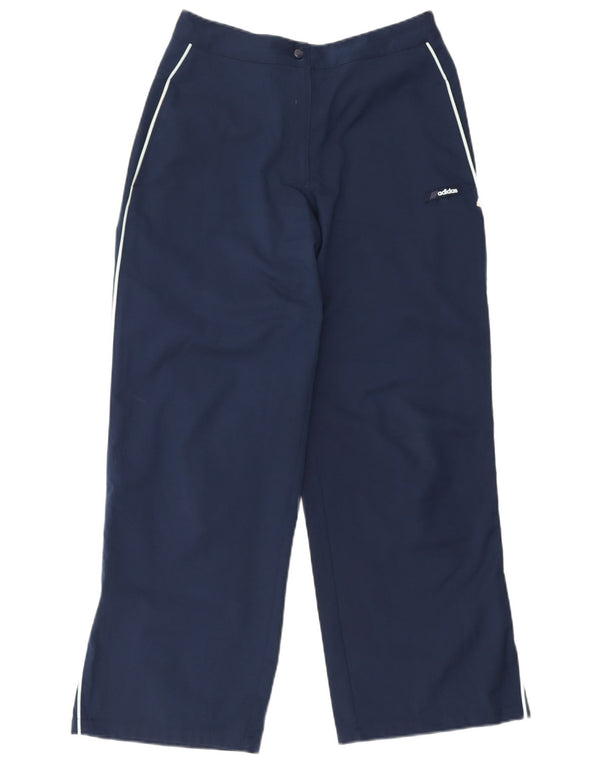 Adidas Womens Wide Leg Casual Trousers UK 12 Medium W28 L27 Navy Blue
