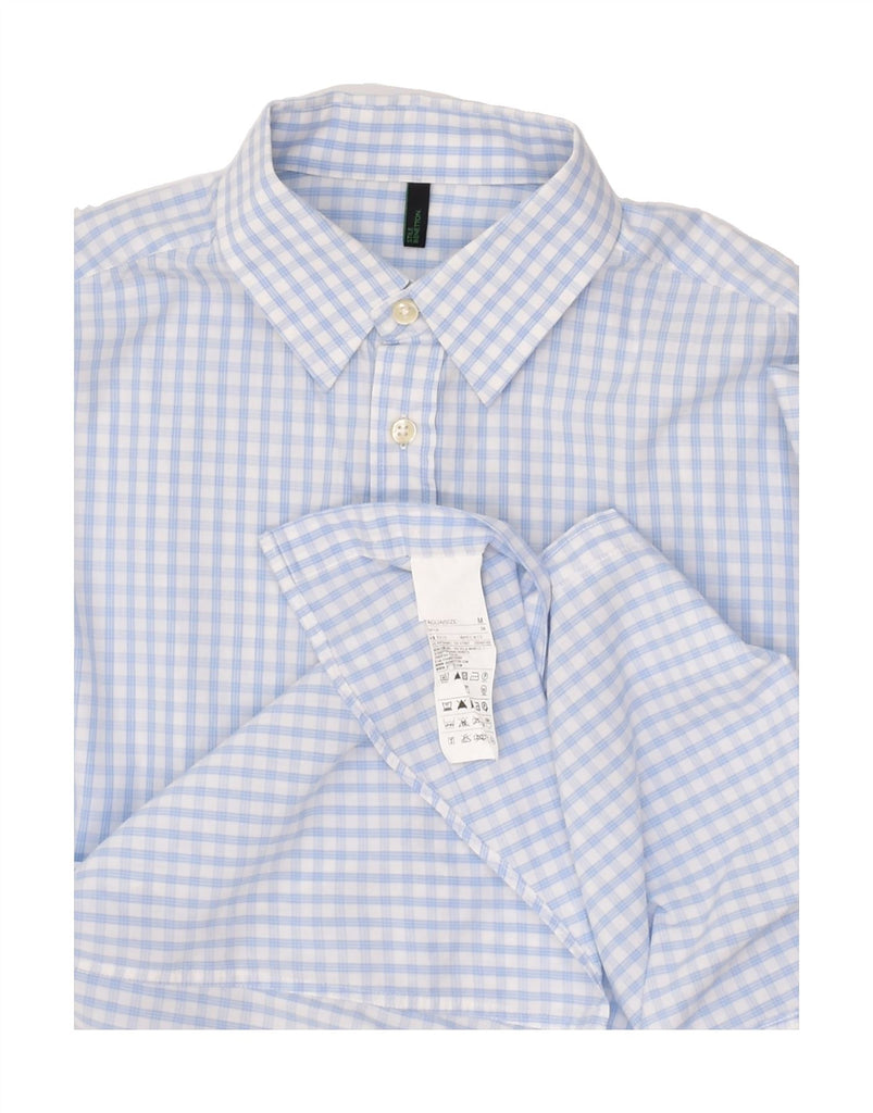 BENETTON Mens Shirt Medium Blue Gingham Cotton Vintage Benetton and Second-Hand Benetton from Messina Hembry 