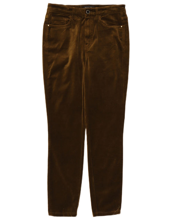Massimo Dutti Womens Velvet Casual Trousers EU 38 Small W28 L27 Khaki