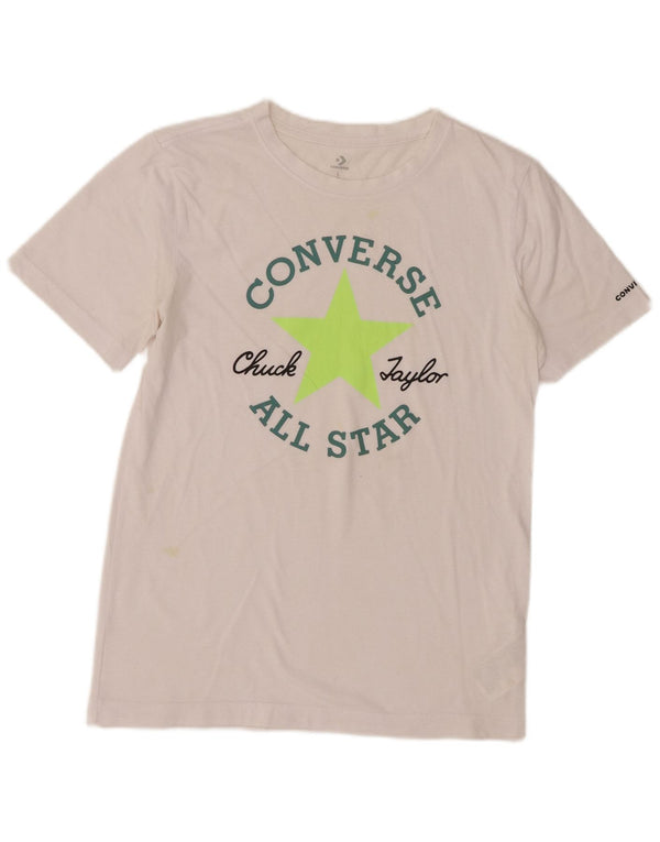 Converse Boys Graphic T-Shirt Top 12-13 Years Large White Cotton