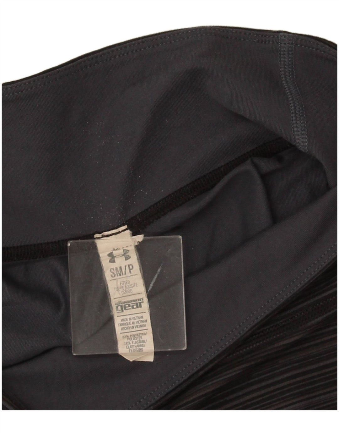 Under Armour Womens Capri Leggings UK 10 Small Grey Striped Polyester