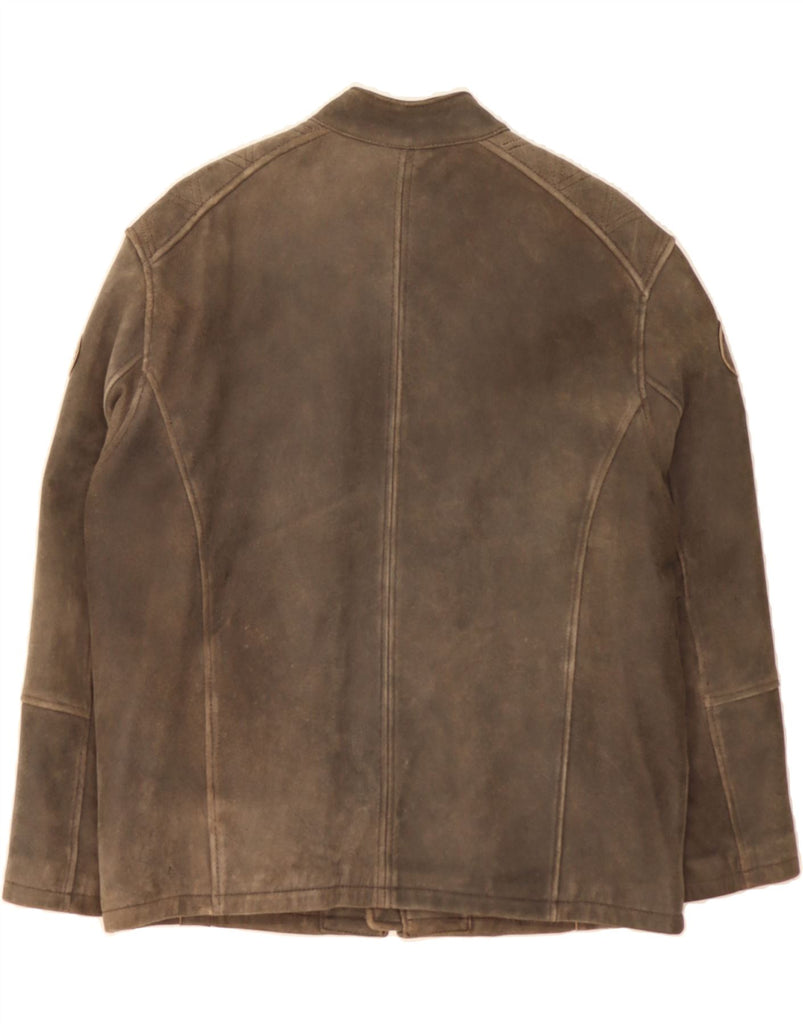 MONTEGO Mens Leather Jacket UK 40 Large Grey Leather Vintage Montego and Second-Hand Montego from Messina Hembry 