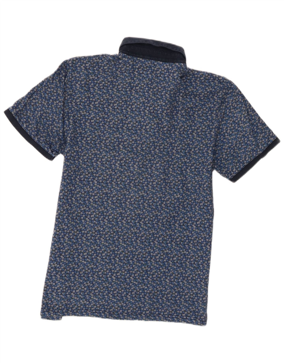 Ted Baker Mens Polo Shirt Size 4 Large Blue Floral Cotton
