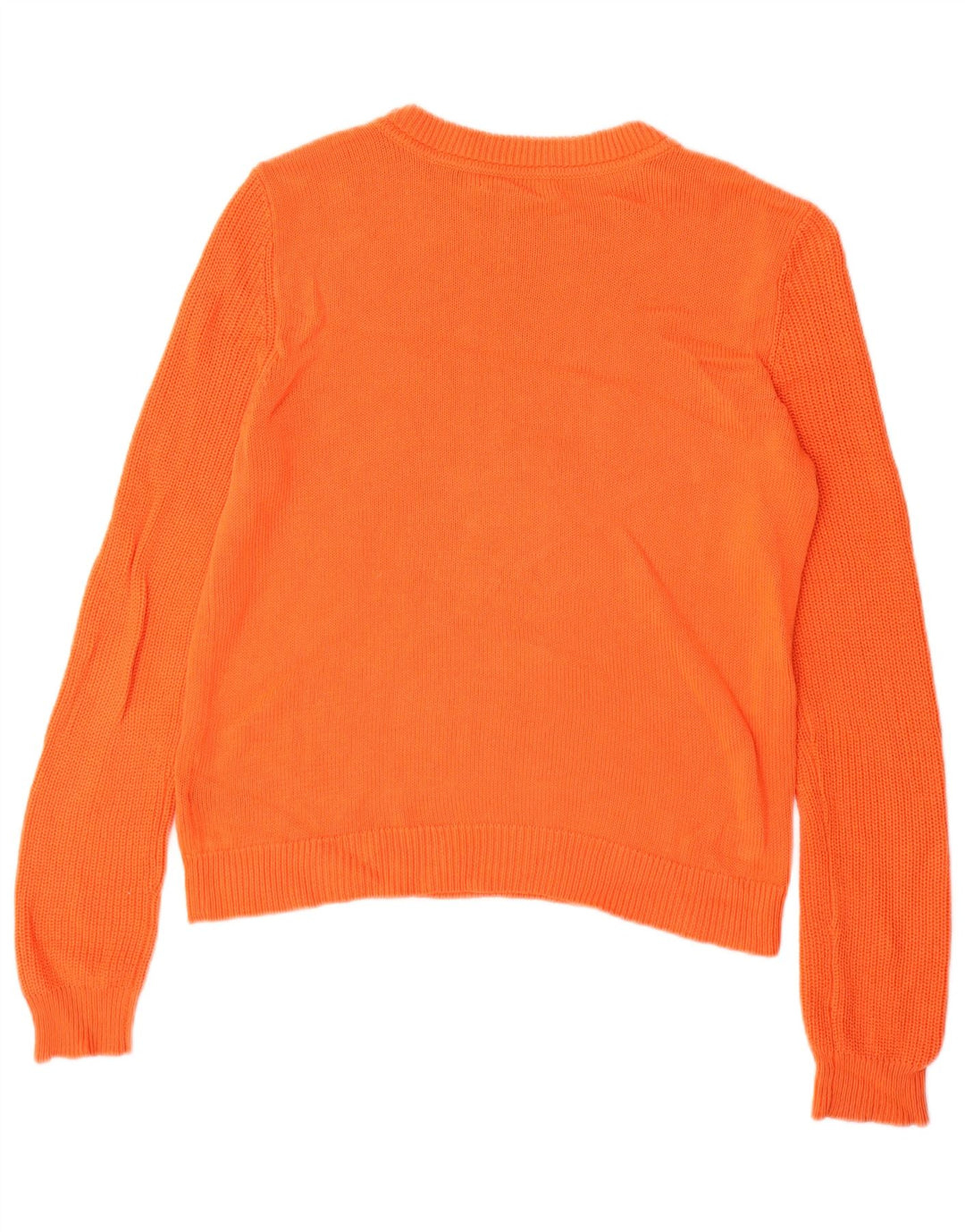 Ralph Lauren Womens Crew Neck Jumper Sweater UK 14 Medium Orange Cotton