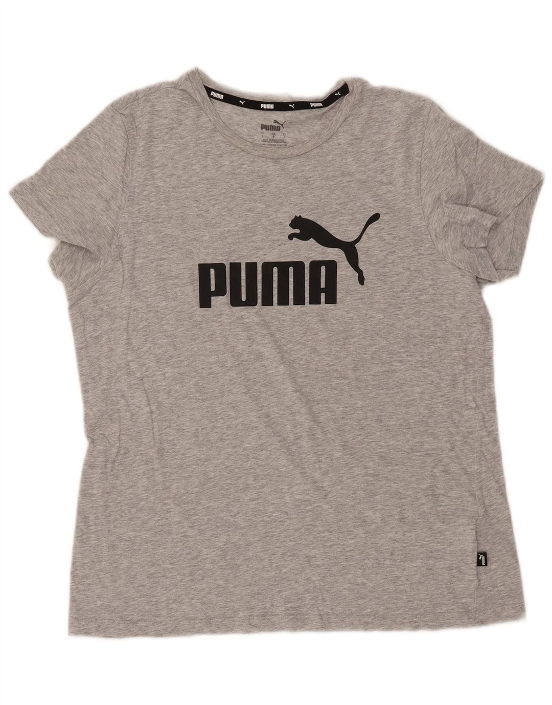 PUMA Womens Graphic T-Shirt Top UK 16 Large Grey Cotton