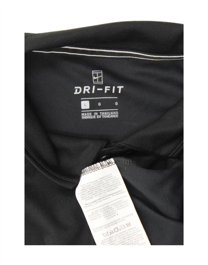 Nike Mens Dri Fit Polo Shirt Large Black Polyester