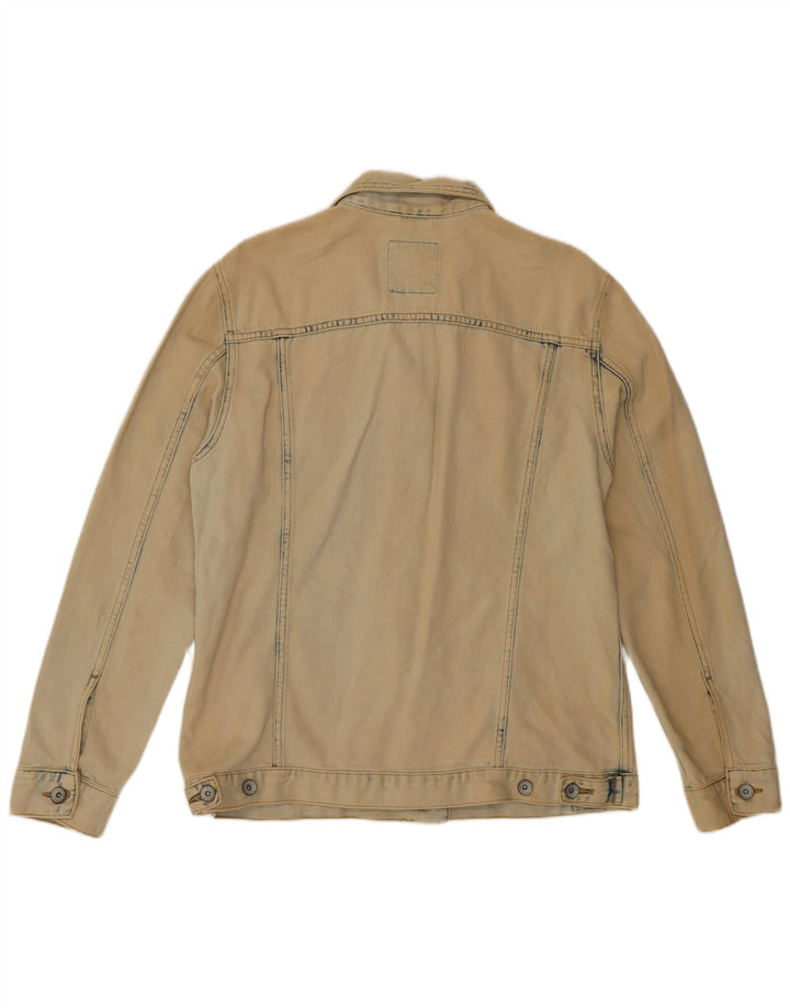 SUPERDRY Womens Denim Jacket UK 10 Small Beige Cotton